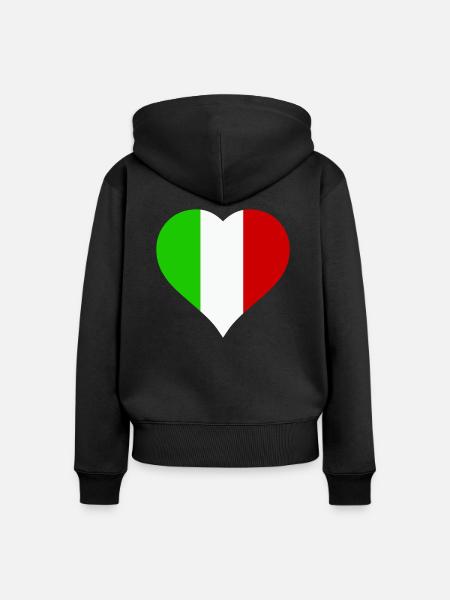 herz italien - Frauen Premium Bio Zip Hoodie - Schwarz