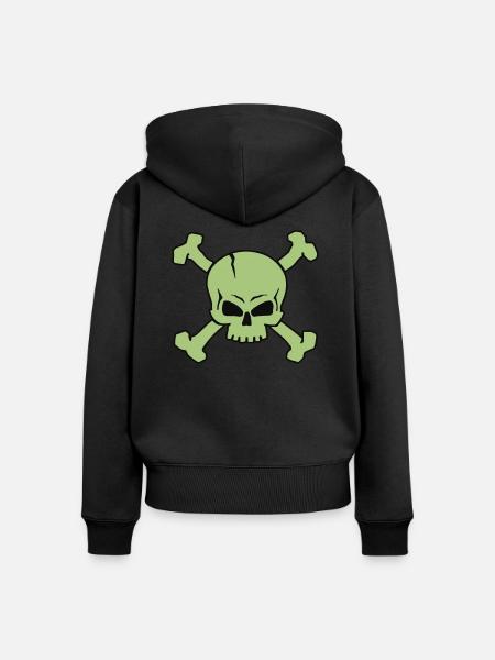 CROSSED SKULL - 2C - Frauen Premium Bio Zip Hoodie - Schwarz
