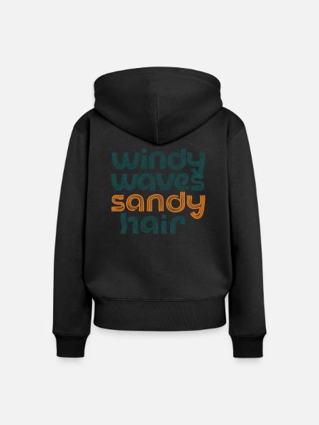 windy waves - Frauen Premium Bio Zip Hoodie - Schwarz