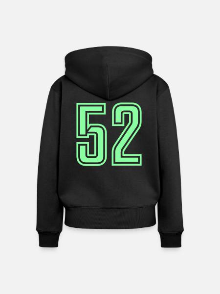 52 - Frauen Premium Bio Zip Hoodie - Schwarz