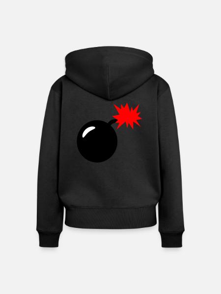 Bombe - Frauen Premium Bio Zip Hoodie - Schwarz