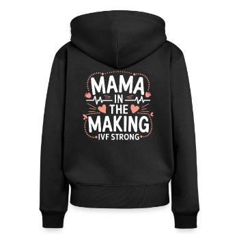 Stolze IVF-Mama in der Entstehung - Frauen Premium Bio Zip Hoodie - Schwarz - Hinten - Julia (174cm)