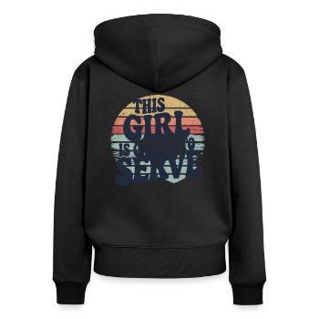 Chemin de foi d’un missionnaire - Sweat à capuche zippé Premium bio Femme - noir - Dos - Julia (174cm)