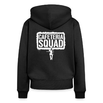Profitez-en ensemble - Sweat à capuche zippé Premium bio Femme - noir - Dos - Julia (174cm)