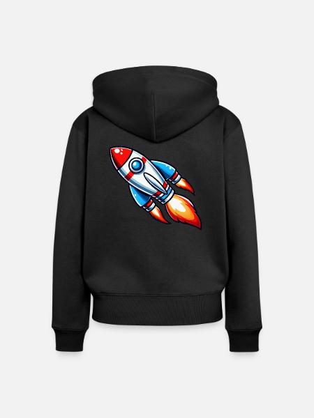 rakete - Frauen Premium Bio Zip Hoodie - Schwarz