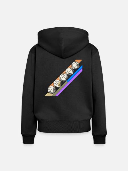 Retro Minimalistisk Polyedrisk Terning Sæt Bordplade RPGP - Premium økologisk hoodie med lynlås til kvinder - sort