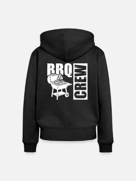 Grill Crew BBq - Frauen Premium Bio Zip Hoodie - Schwarz