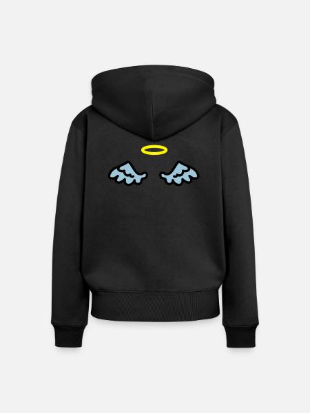 Engelsflügel - Frauen Premium Bio Zip Hoodie - Schwarz
