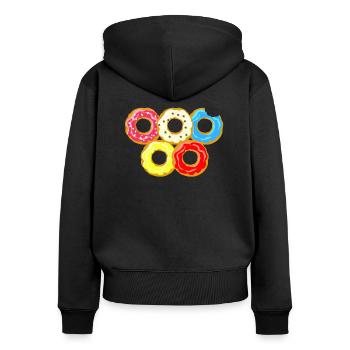donuts - Sweat à capuche zippé Premium bio Femme - noir - Dos - Julia (174cm)