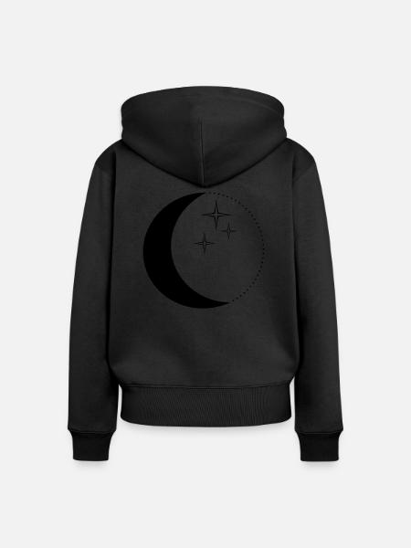 Moon and stars - Frauen Premium Bio Zip Hoodie - Schwarz