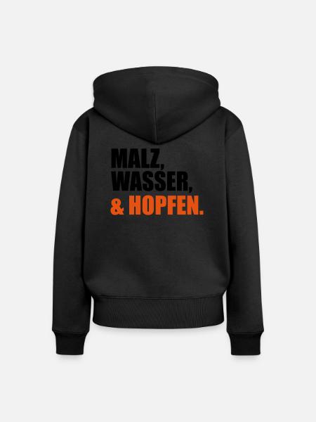 Bier - Frauen Premium Bio Zip Hoodie - Schwarz
