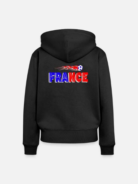 france - Frauen Premium Bio Zip Hoodie - Schwarz
