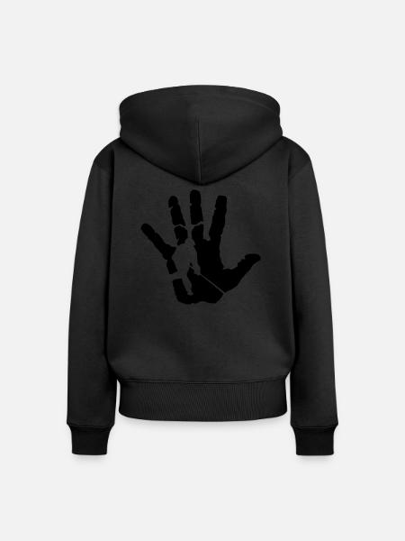 Haupt-Hockey-Gason - Frauen Premium Bio Zip Hoodie - Schwarz