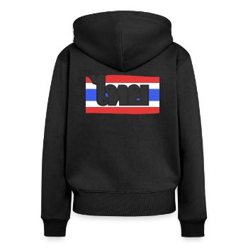 Thailand Thai Flagge - Frauen Premium Bio Zip Hoodie - Schwarz - Hinten - Julia (174cm)