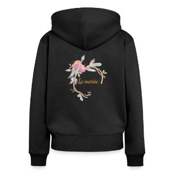La mariée evjv - Sweat à capuche zippé Premium bio Femme - noir - Dos - Julia (174cm)