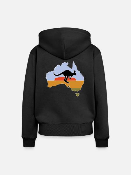 Australien - Frauen Premium Bio Zip Hoodie - Schwarz