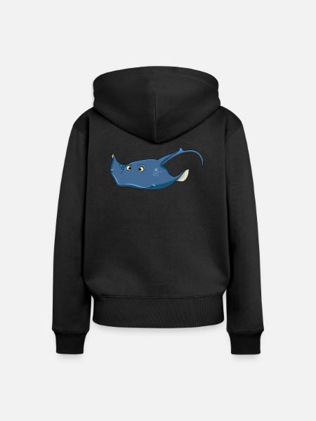Stachelrochen - Frauen Premium Bio Zip Hoodie - Schwarz