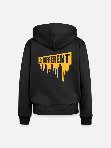 Be different Logo Design - Frauen Premium Bio Zip Hoodie - Schwarz