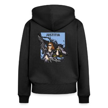 Goddess of Justice Justice Justice Court - Women's Premium Organic Zip Hoodie - black - Back - Julia (174cm)