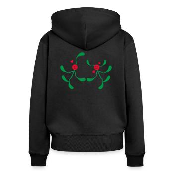 Mistletoe pairs - Women's Premium Organic Zip Hoodie - black - Back - Julia (174cm)