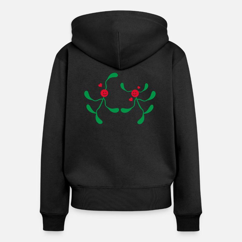 Paires de gui - Sweat à capuche zippé Premium bio Femme - noir