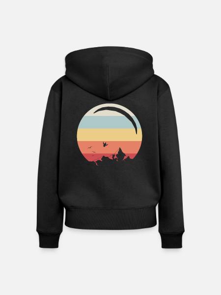 Paragleiten - Frauen Premium Bio Zip Hoodie - Schwarz