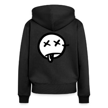 Dead - Sweat à capuche zippé Premium bio Femme - noir - Dos - Julia (174cm)
