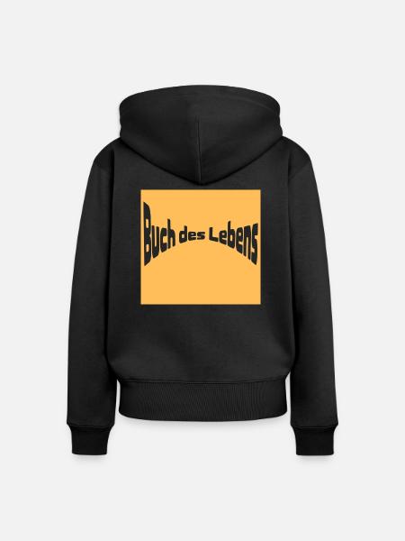 Buch des Lebens - Frauen Premium Bio Zip Hoodie - Schwarz