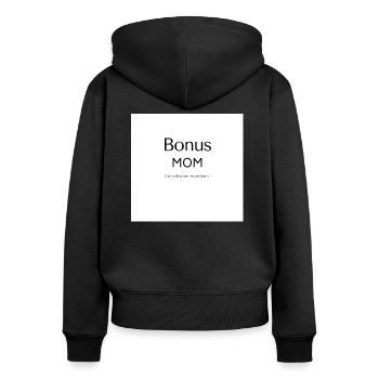 For the perfect Bonusmom - Women's Premium Organic Zip Hoodie - black - Back - Julia (174cm)