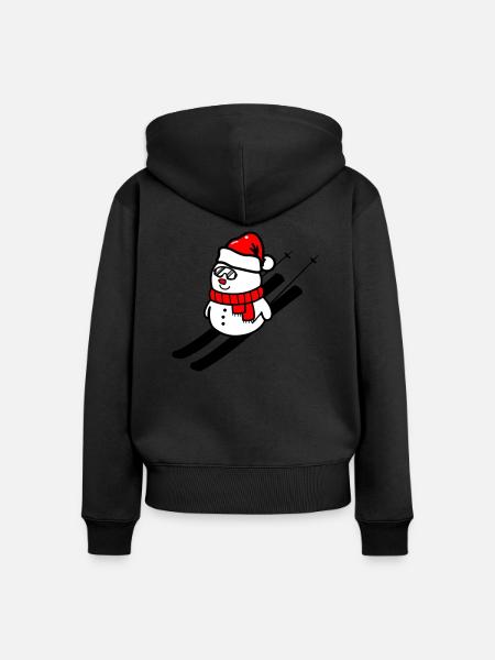 schnemann ski - Frauen Premium Bio Zip Hoodie - Schwarz