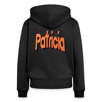 Patricia2 - Women's Premium Organic Zip Hoodie - black - Back - Julia (174cm)