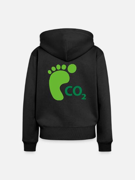 carbon_footprint - Frauen Premium Bio Zip Hoodie - Schwarz