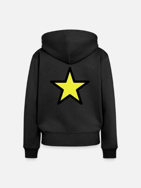 star outline 2c - Frauen Premium Bio Zip Hoodie - Schwarz