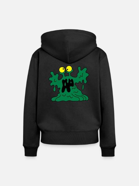 The Blob - Frauen Premium Bio Zip Hoodie - Schwarz