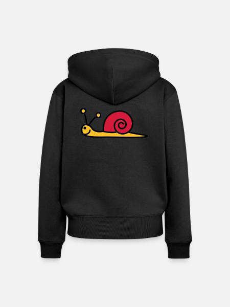 schnecke_3c - Frauen Premium Bio Zip Hoodie - Schwarz