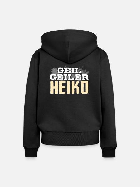 HEIKO - geil - Frauen Premium Bio Zip Hoodie - Schwarz