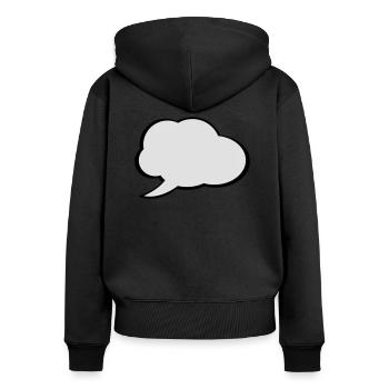 Speech Bubble - Sweat à capuche zippé Premium bio Femme - noir - Dos - Julia (174cm)