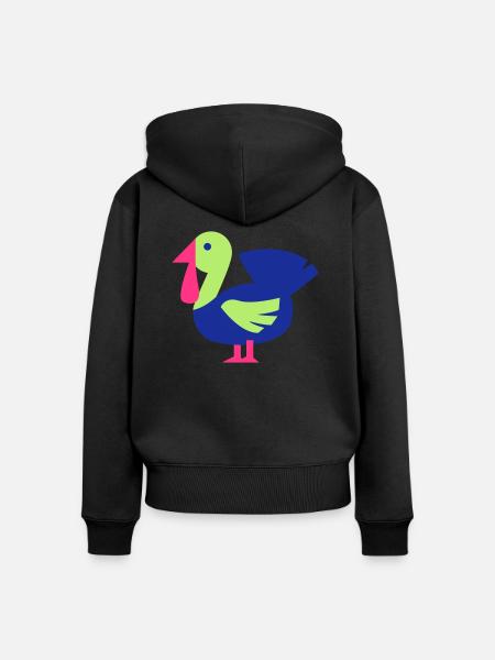 turkey - Frauen Premium Bio Zip Hoodie - Schwarz
