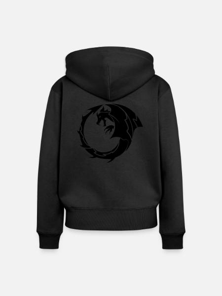 dragon_001 - Frauen Premium Bio Zip Hoodie - Schwarz