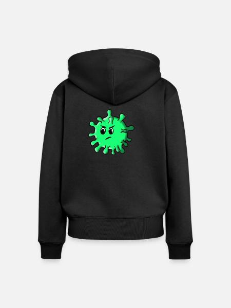 Corona Virus - Frauen Premium Bio Zip Hoodie - Schwarz