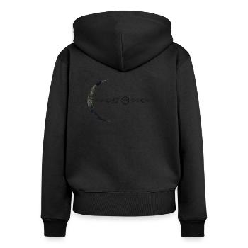 Planeten - Frauen Premium Bio Zip Hoodie - Schwarz - Hinten - Julia (174cm)