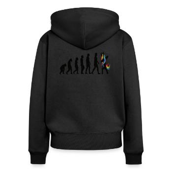 Einhorn Evolution - Unicorn Evolution - Women's Premium Organic Zip Hoodie - black - Back - Julia (174cm)