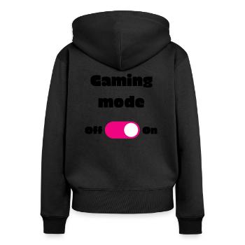 Gaming gamer on off design Videospiel geschenk - Frauen Premium Bio Zip Hoodie - Schwarz - Hinten - Julia (174cm)