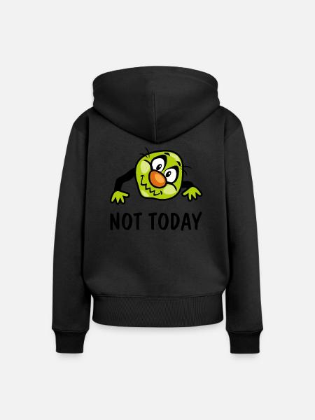 Heute nicht - Frauen Premium Bio Zip Hoodie - Schwarz