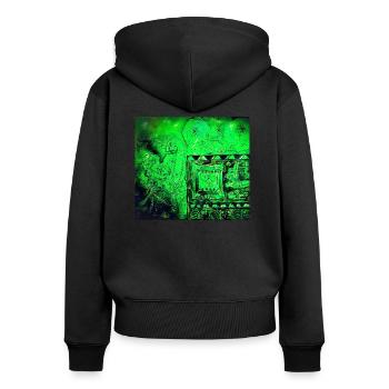 Afghanischer Traum - Frauen Premium Bio Zip Hoodie - Schwarz - Hinten - Julia (174cm)