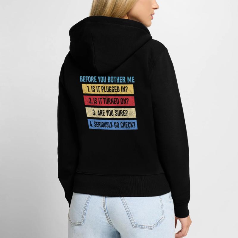 Computer Whisperer Tech Support Computer Frauen Premium Bio Zip Hoodie