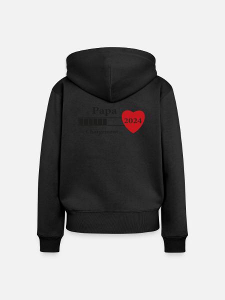 Papa - Werdender Papa wird geladen - Frauen Premium Bio Zip Hoodie - Schwarz