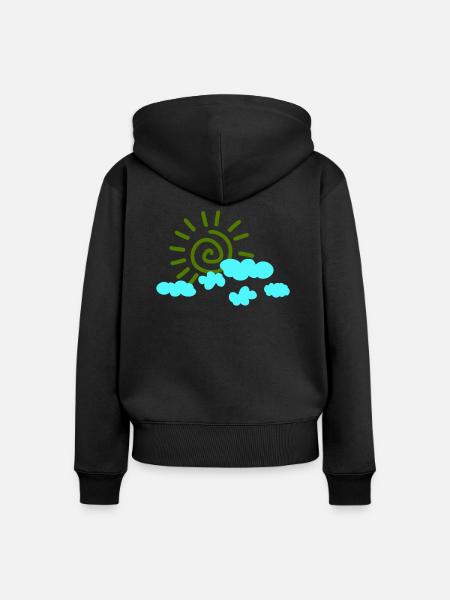 sonne himmel - Frauen Premium Bio Zip Hoodie - Schwarz