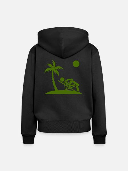 holiday chill - Frauen Premium Bio Zip Hoodie - Schwarz