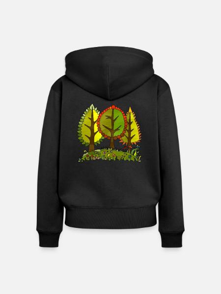 Baum - Frauen Premium Bio Zip Hoodie - Schwarz